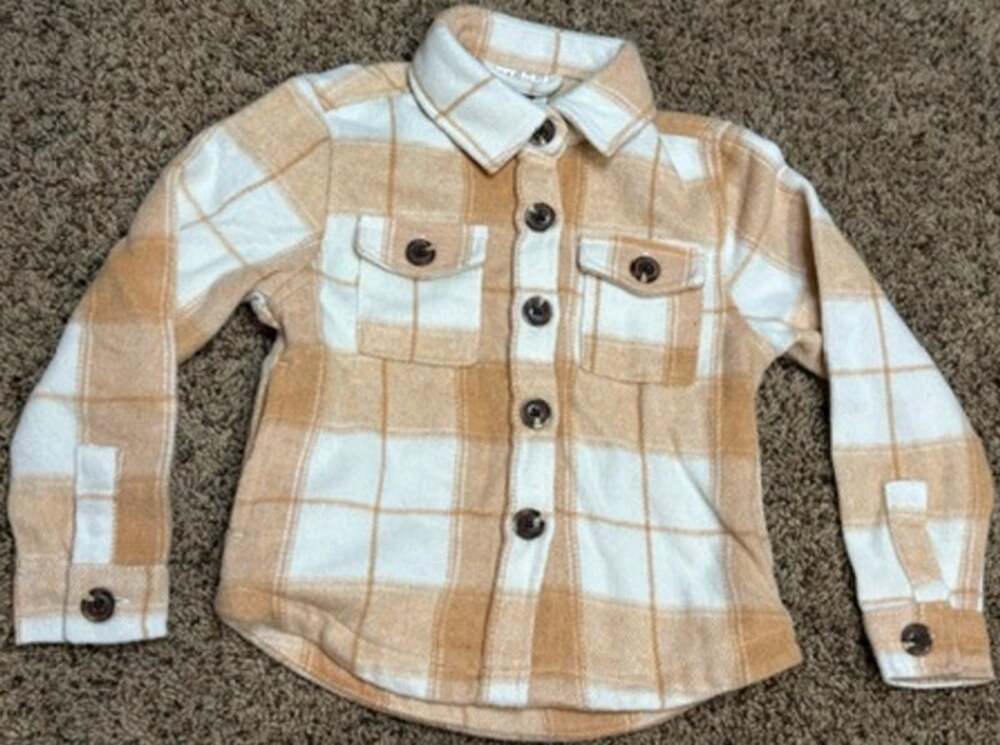 Lily & Dan Toddler Girls Flannel Shacket Hooded Jacket Size 3T Plaid EUC